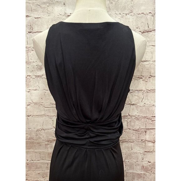 The Limited Womens Sleeveless Midi Dress V-Neck Black Ruched Waist Size M NEW - Picture 5 of 6